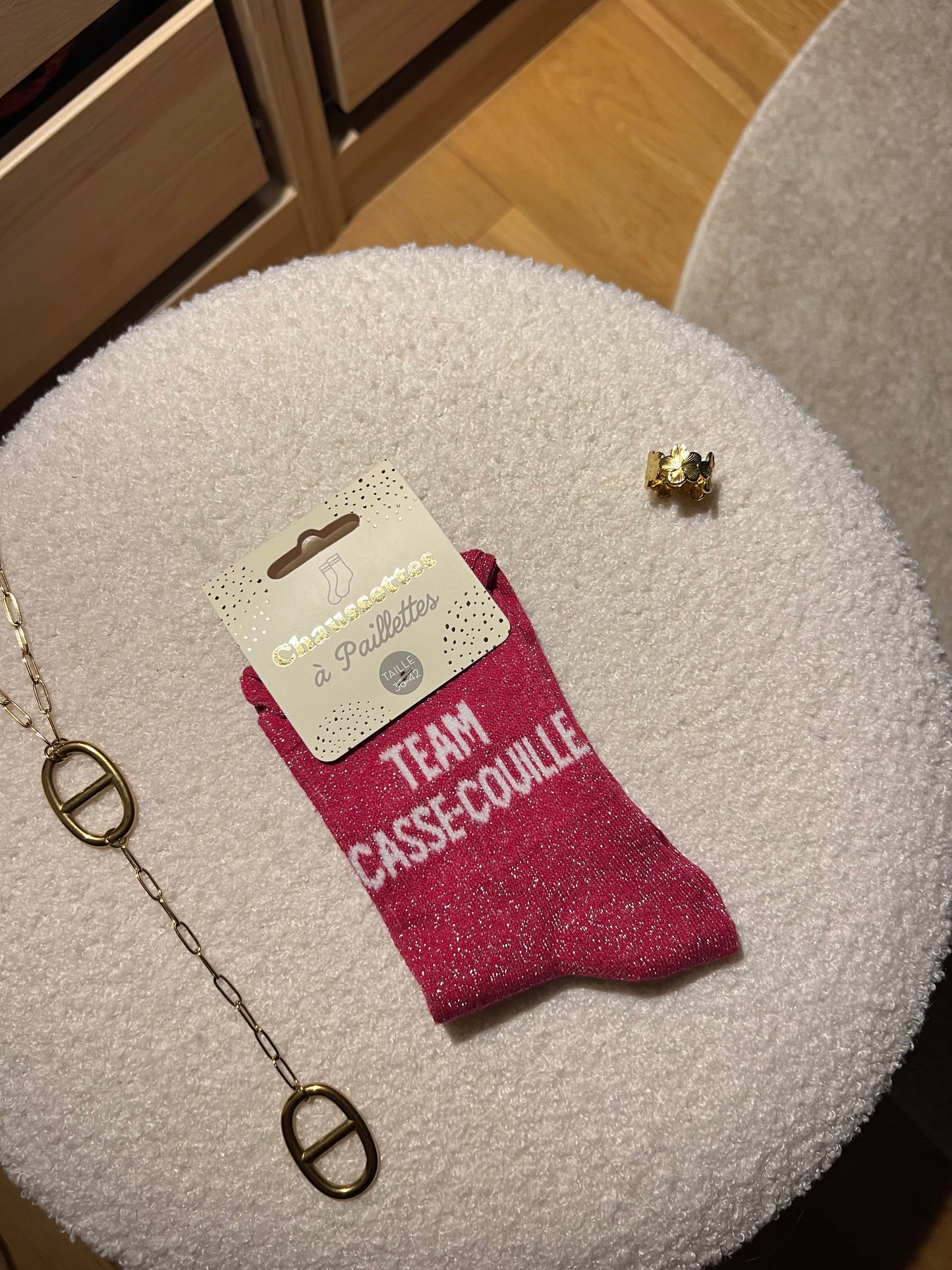 Chaussettes à paillettes « TEAM CASSE-COUILLE »