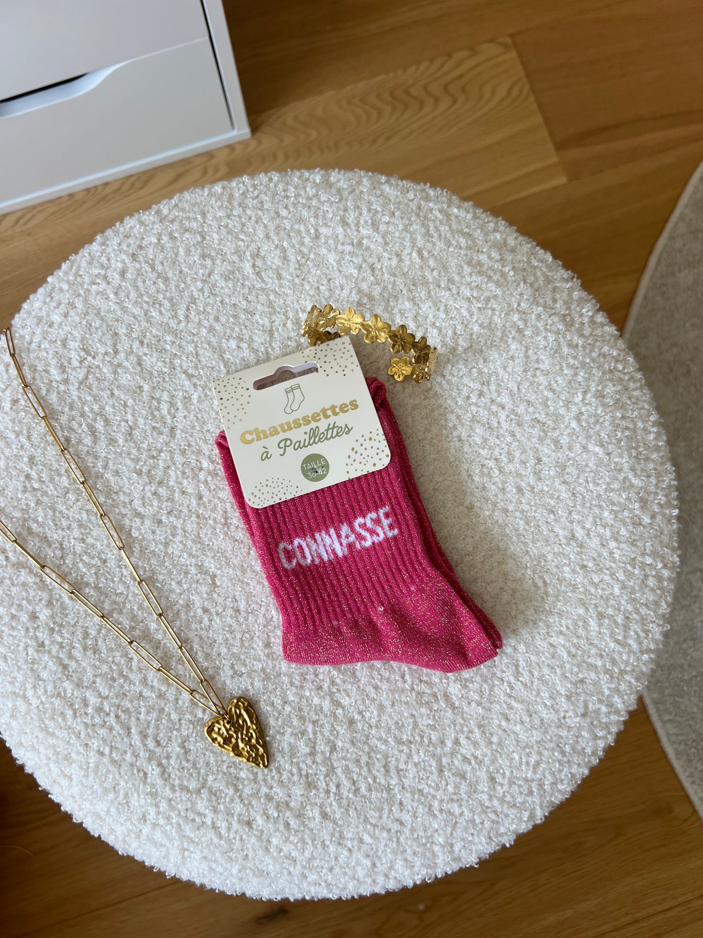 Chaussettes à paillettes « CONNASSE »