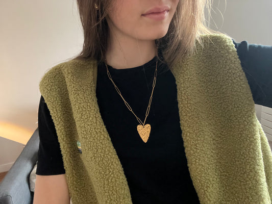 Sautoir coeur doré court