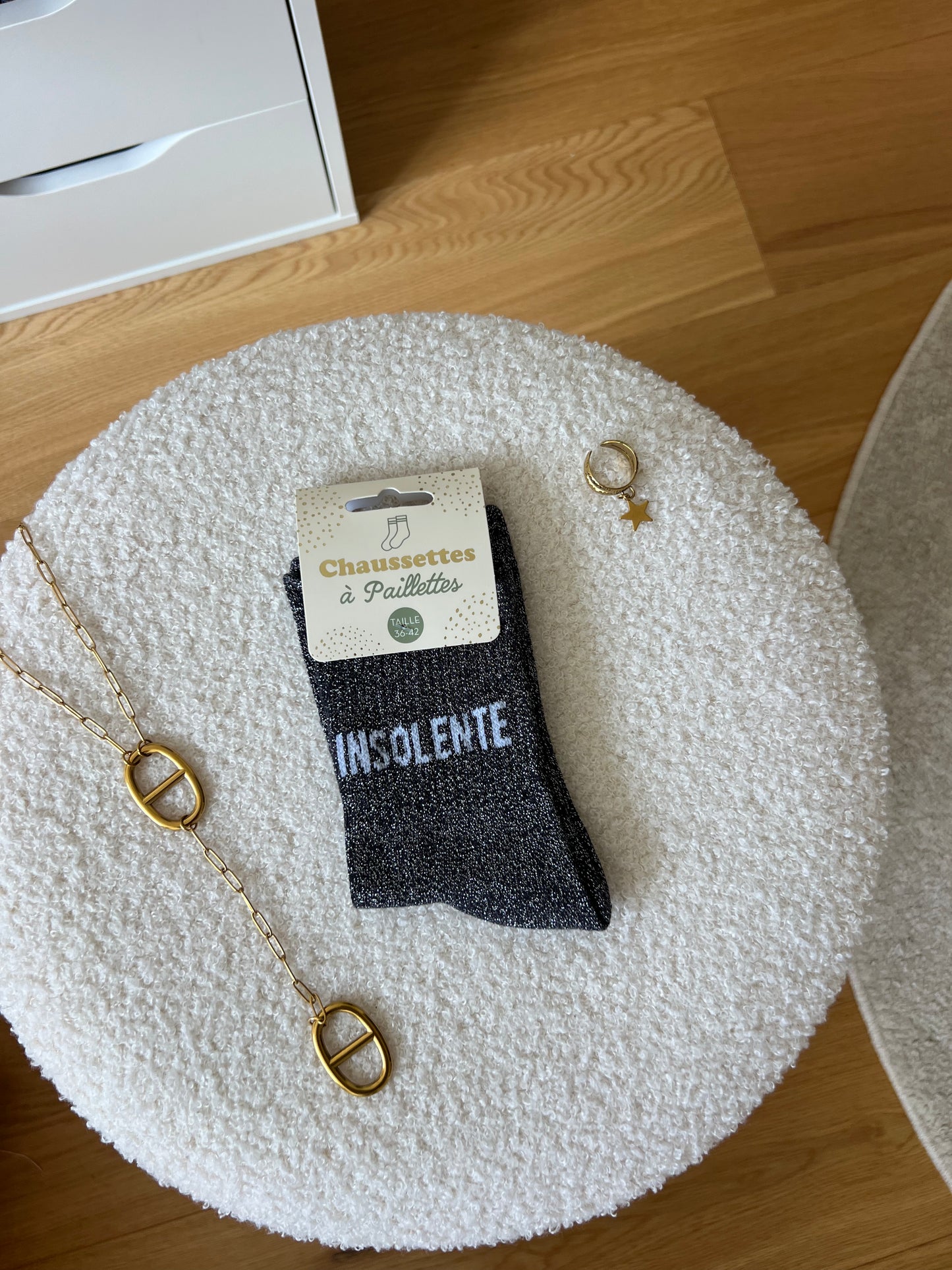 Chaussettes à paillettes « INSOLENTE »