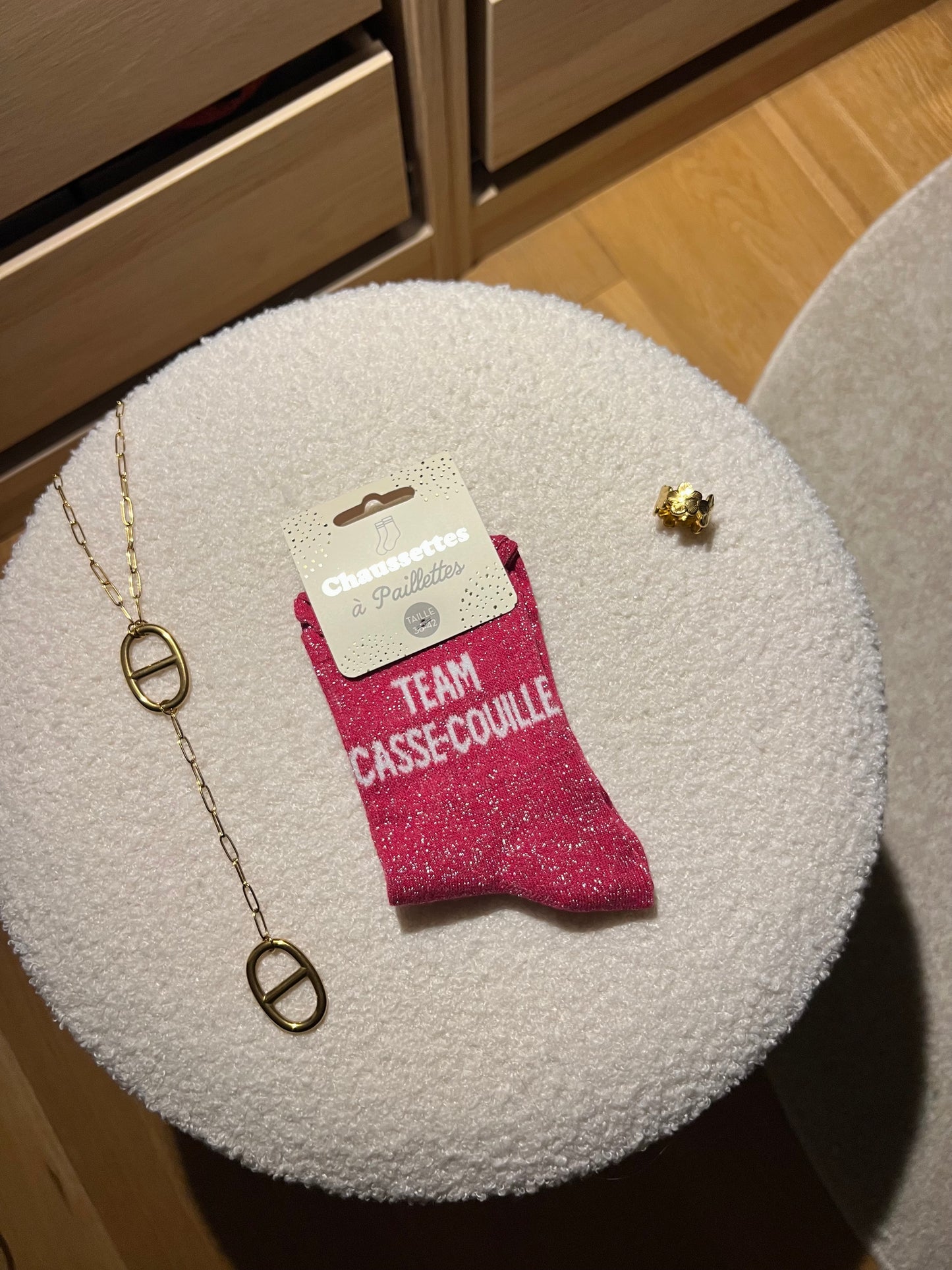 Chaussettes à paillettes « TEAM CASSE-COUILLE »