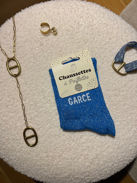Chaussettes à paillettes « GARCE »