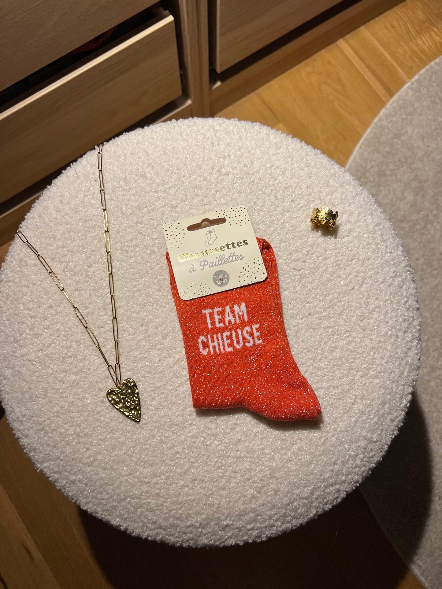 Chaussettes à paillettes «TEAM CHIEUSE »