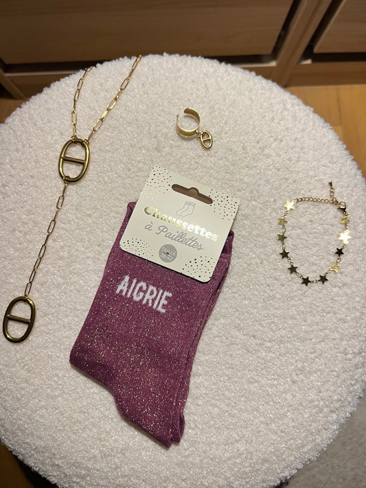 Chaussettes à paillettes « AIGRIE »
