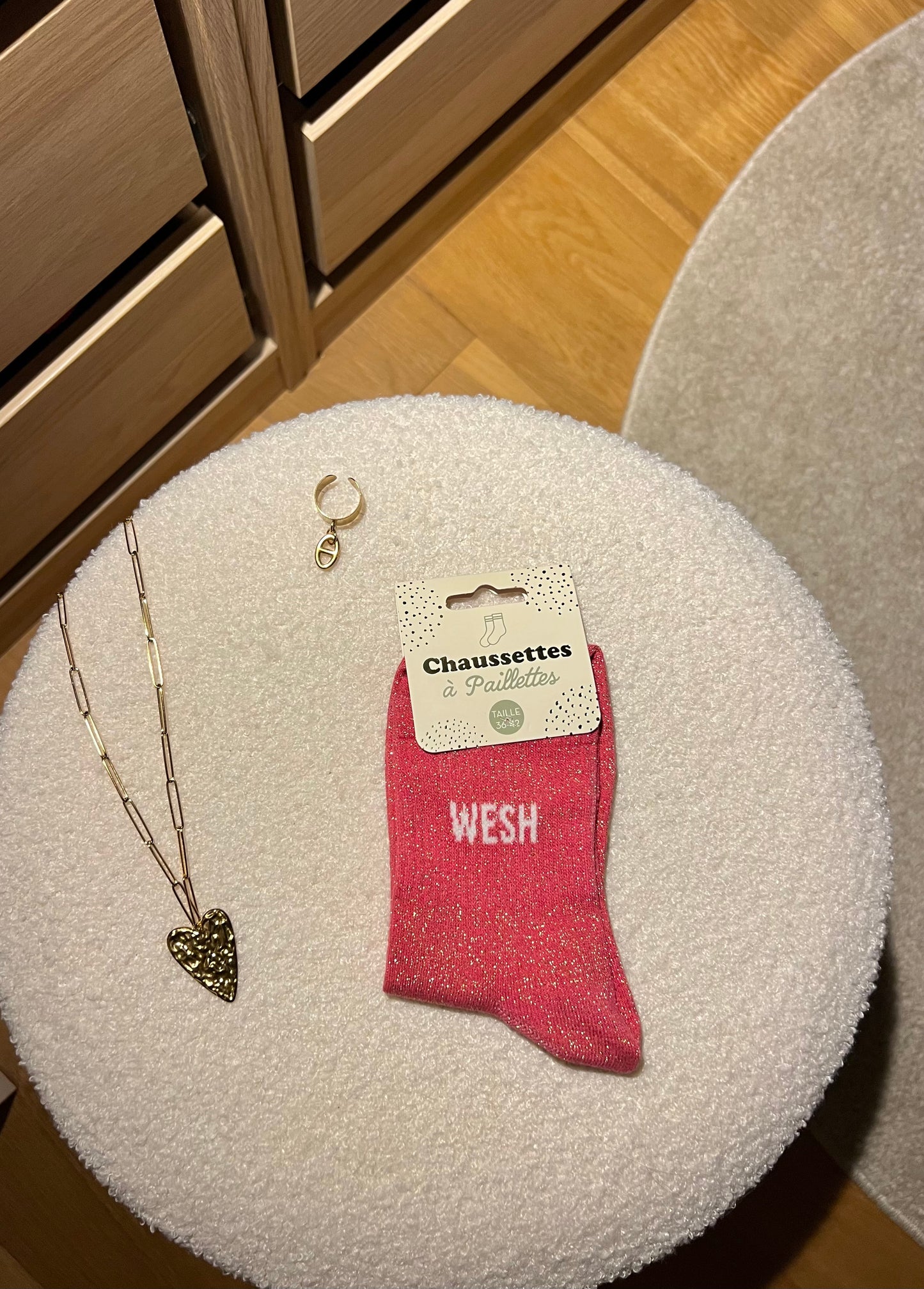 Chaussettes à paillettes « WESH »