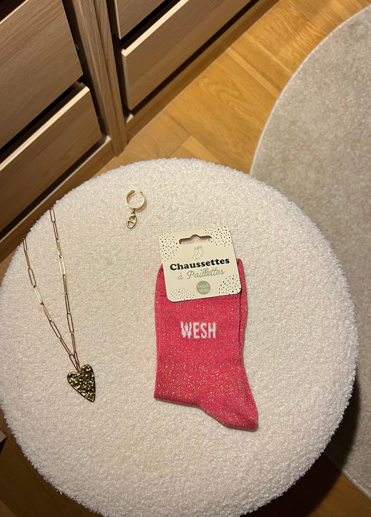 Chaussettes à paillettes « WESH »