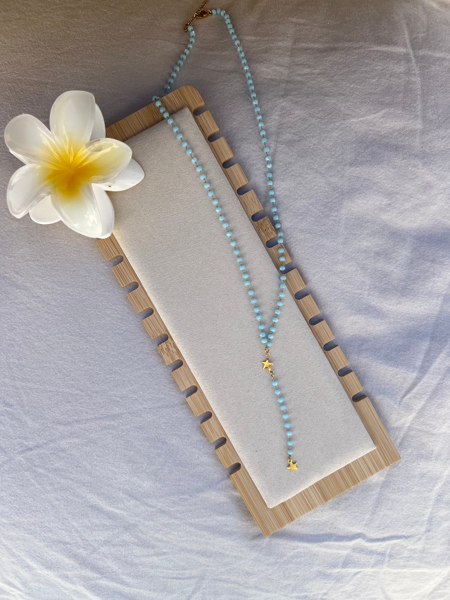 Collier chaine perlée en Y