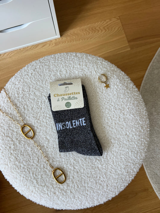 Chaussettes à paillettes « INSOLENTE »