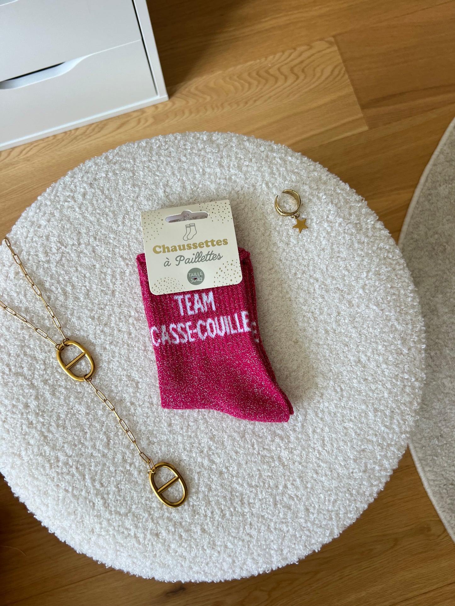 Chaussettes à paillettes « TEAM CASSE-COUILLE »