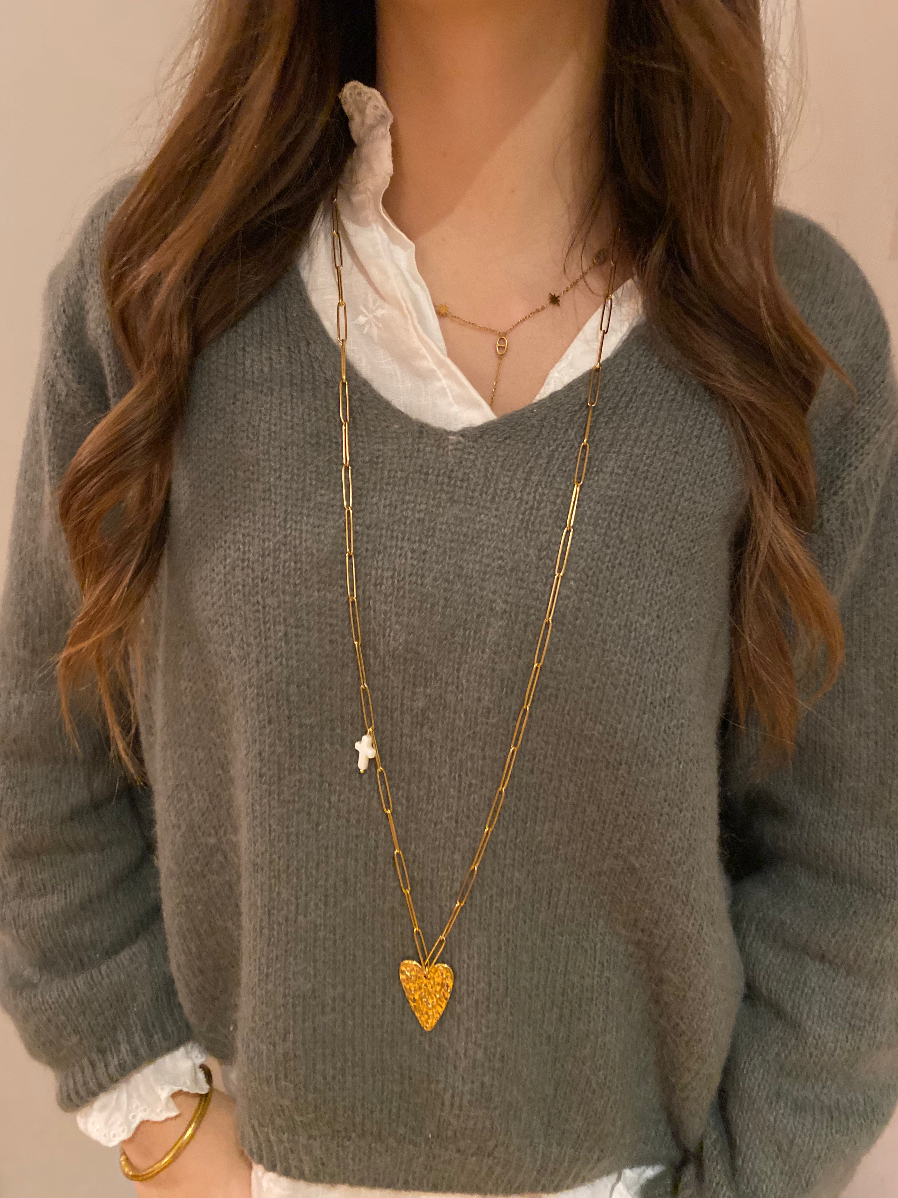 Sautoir coeur avec croix