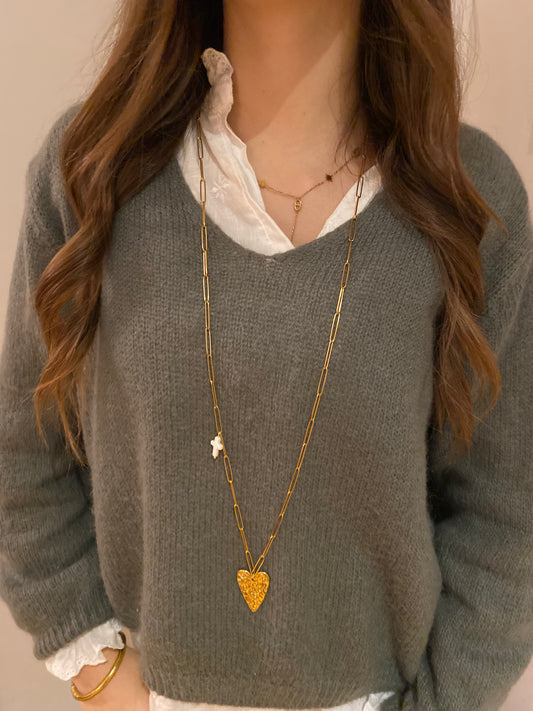 Sautoir coeur avec croix